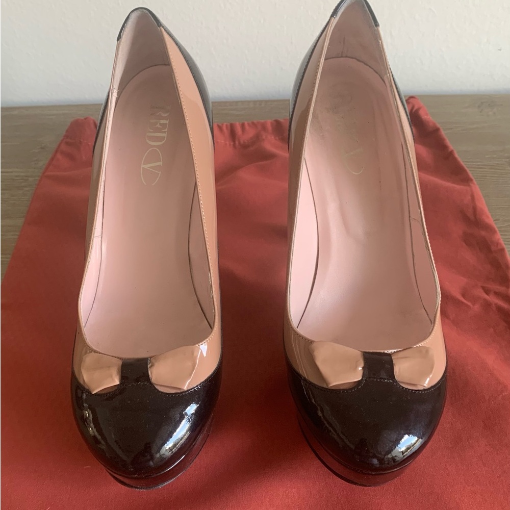 SZ 38 US 7.5 Red V Valentino 5” Platform Heels - Picture 12 of 12